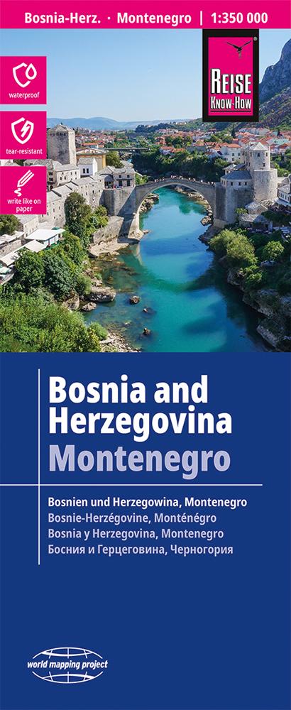 Landkarte Bosnien und Herzegovina, Montenegro 2025 Cover