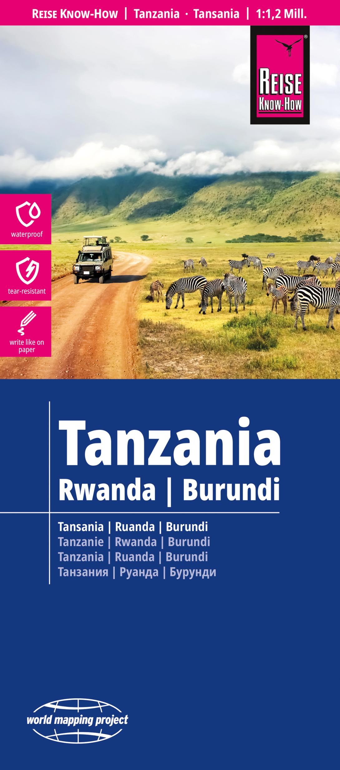 Cover Landkarte Tansania, Ruanda, Burundi